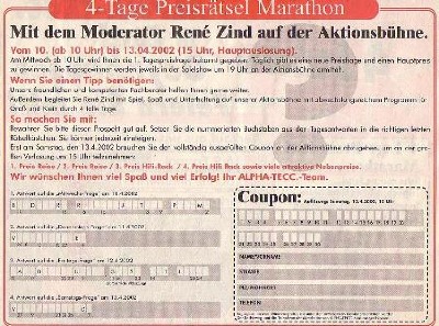 aus: Jubiläums-Zeitung ALPHA TECC. 2002 (Konzeption und Durchführung: René Zind)
